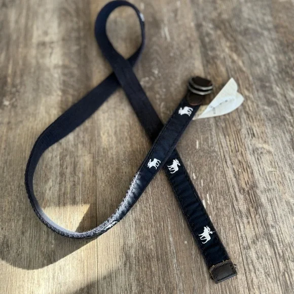 Abercrombie Classic Moose Canvas Belt - Navy & White - Picture 4 of 9